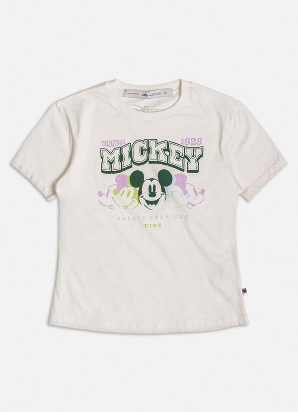 T-Shirt Baby Look do Mickey Off White