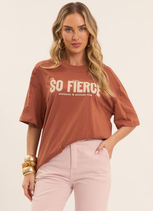 Vista 2 T-Shirt Boho em Meia Malha Marrom Doce Trama Doce Trama
