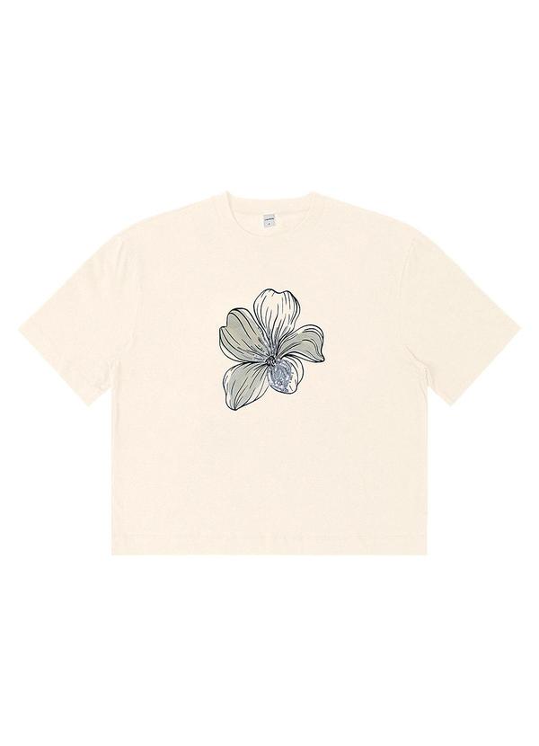 Vista 2 T- Shirt Box Feminina em Meia Malha Bege Rovitex Rovitex