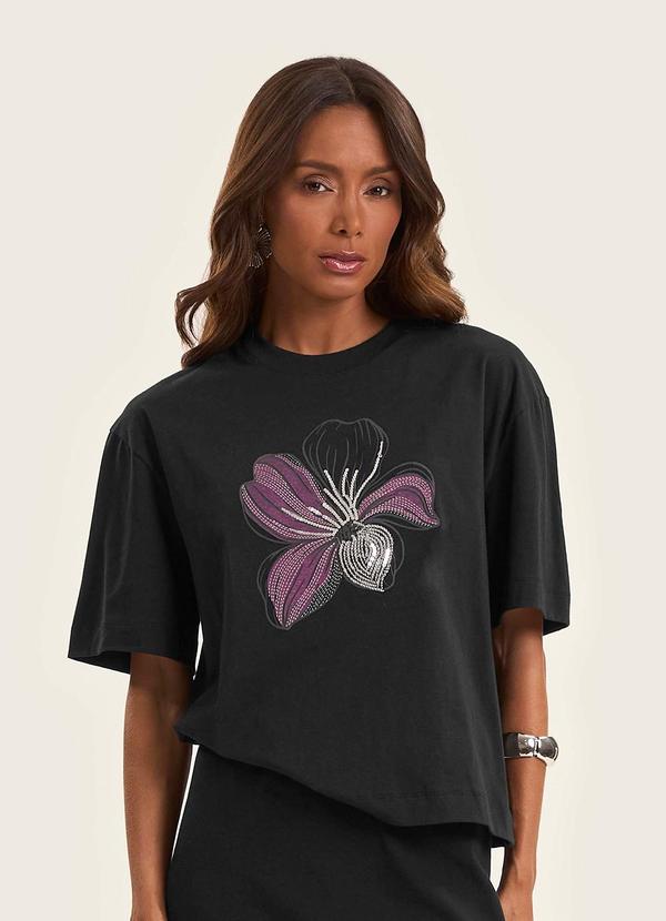 Vista 2 T- Shirt Box Feminina em Meia Malha Preto Rovitex Rovitex