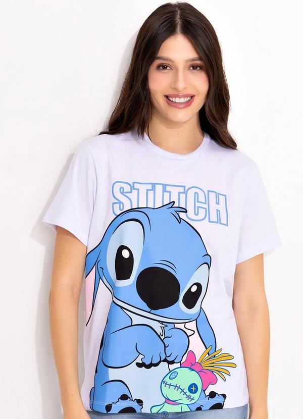 T-Shirt Branca em Malha de Algodão Penteado