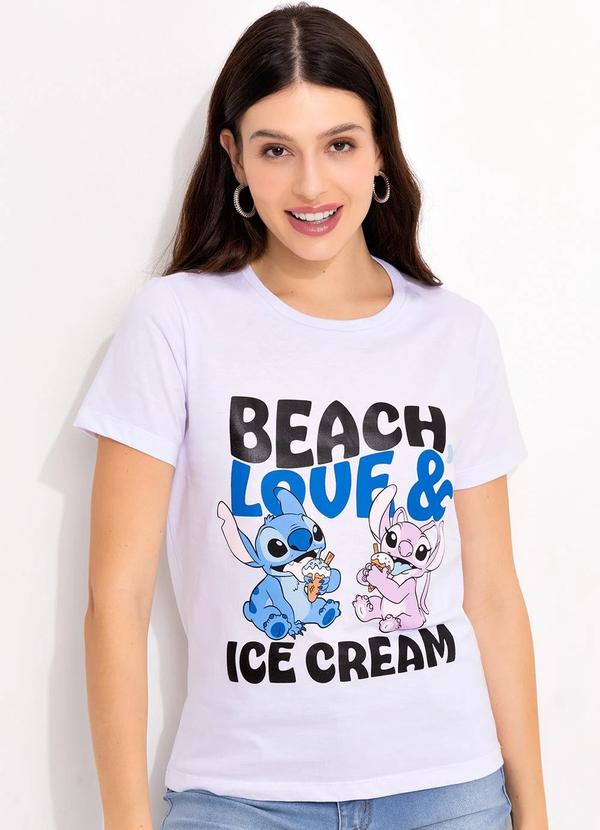 Vista 2 T-Shirt Branco em Malha de Algodão Penteado Disney Disney