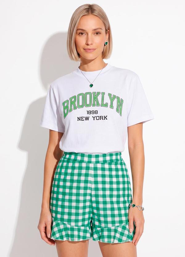 T-Shirt Branco em Malha de Algodão