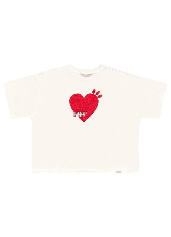 T-Shirt Coração Estampado