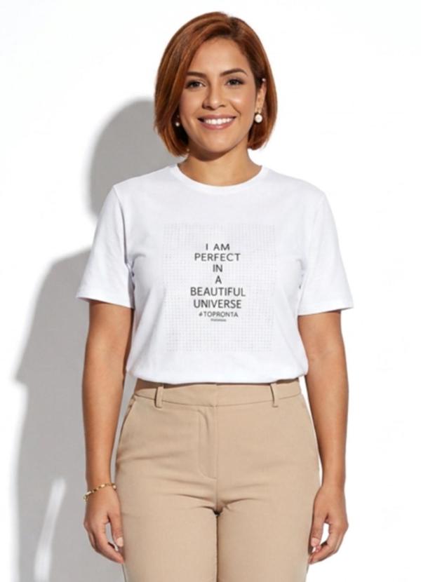 T-Shirt Feminina Glitter Branco