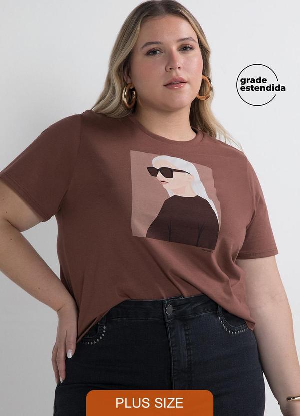 T-Shirt Feminina Mulheres Marrom