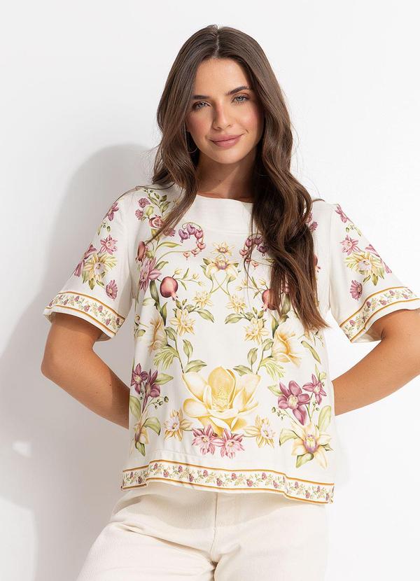 T-Shirt Flor de Roma Bege