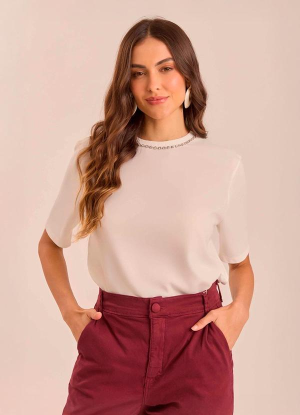 T-Shirt Jardim Boho em Malha Branco