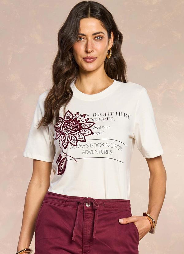 T-Shirt Jardim Decor Estampada Branco