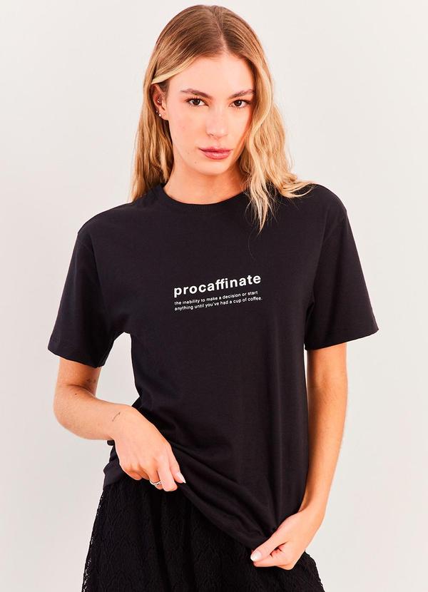 T-Shirt Manga Curta Algodão Spring Flow Preto
