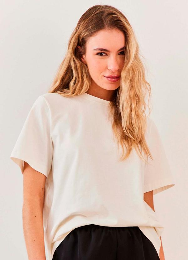 T-Shirt Manga Curta Cotton Spring Flow Branco