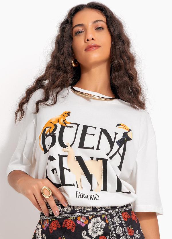 Vista 2 T-Shirt Média Buena Gente Off White FARM FARM