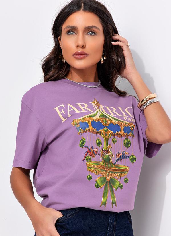 T-Shirt Média Carrossel Paris Roxo