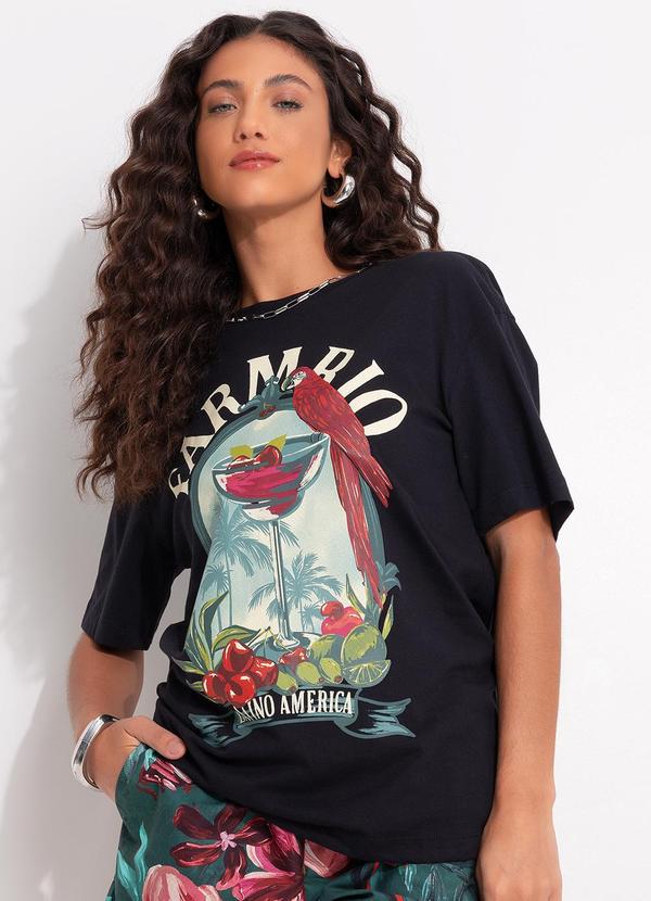 T-Shirt Média Drink Pintado Preto