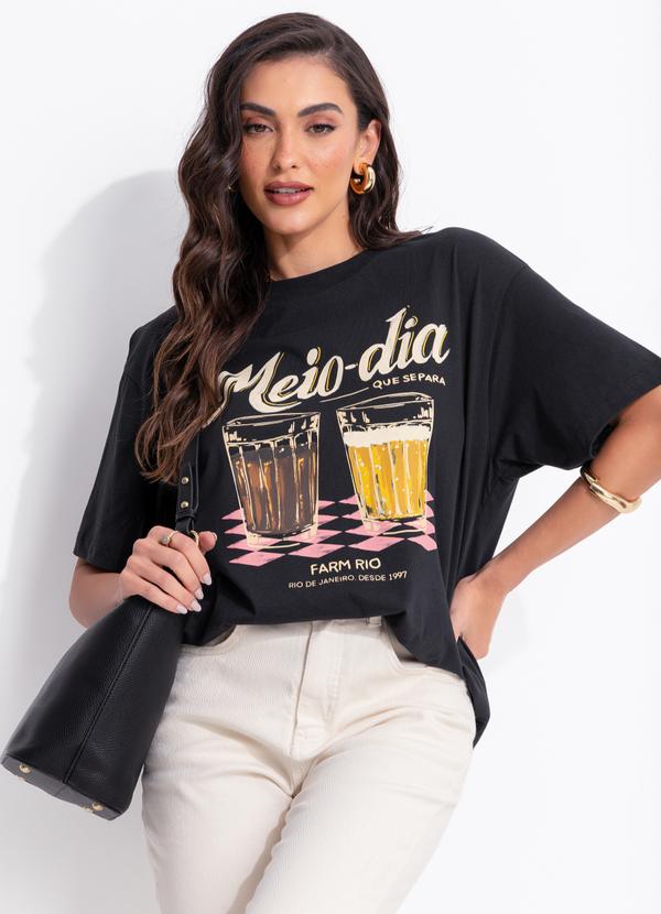 T-Shirt Média Meio Dia Preto