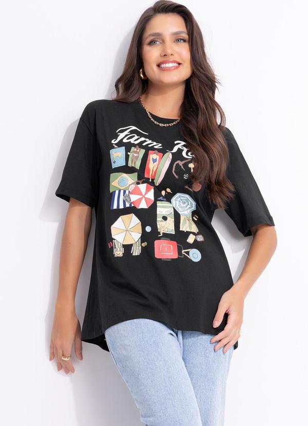 T-Shirt Média Praia Carioca Preto
