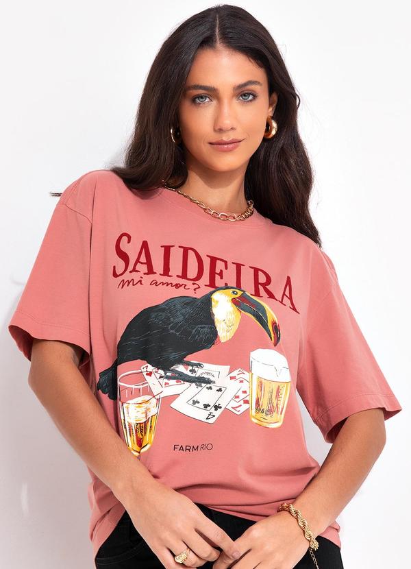 T-Shirt Média Saideira Rosa Dengo Rosa