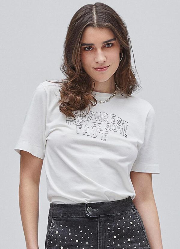T-Shirt Off White Estampada Off White