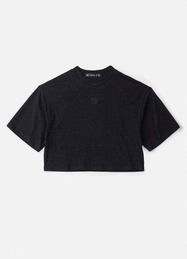 T-Shirt Preto com Bordado Preto