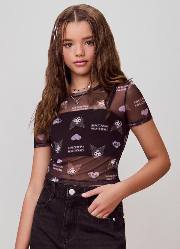 Top de Tule da Kuromi Preto