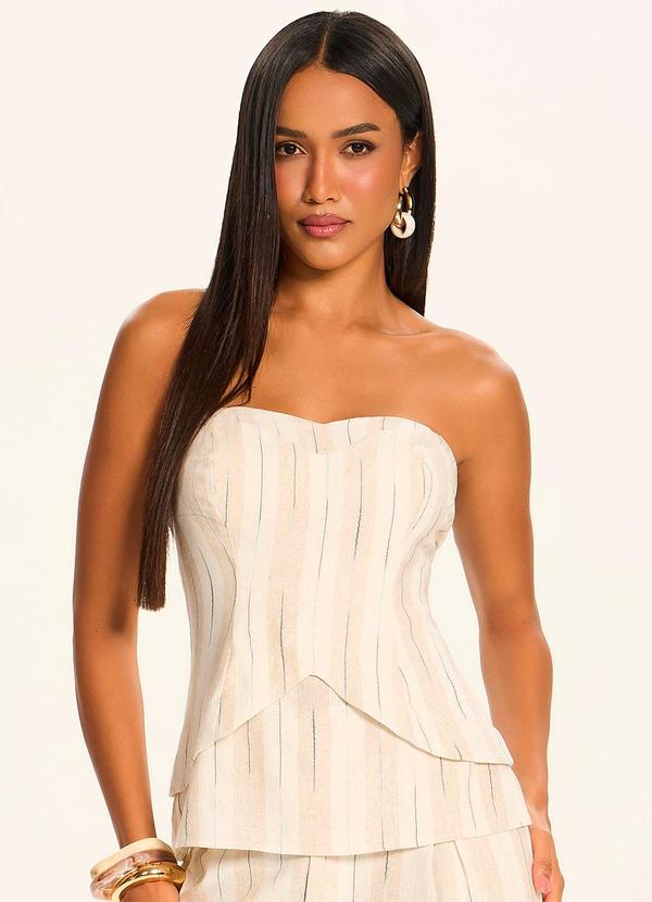 Blusa Feminina Tomara que Caia em Linho Branco
