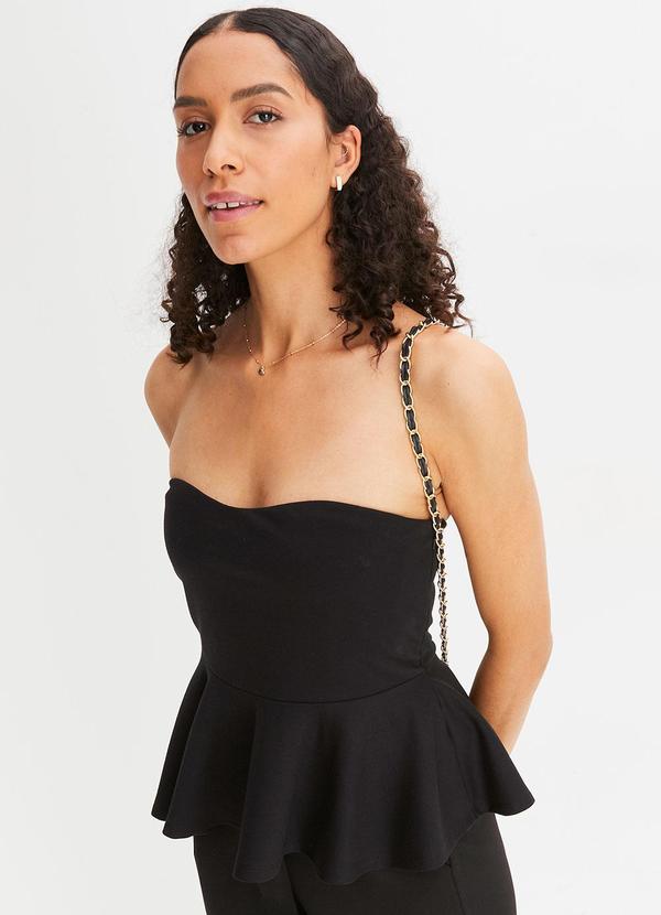 Blusa Preta em Malha Crepe