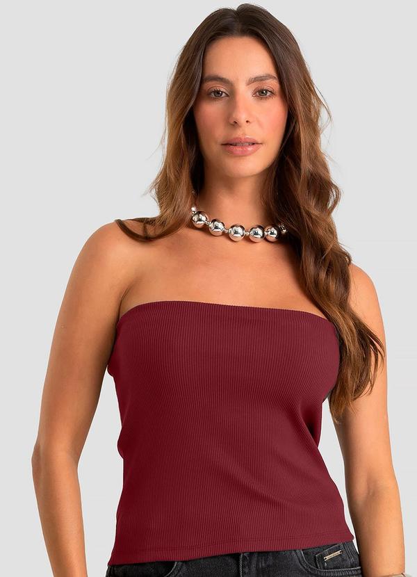 Top Femimino em Ribana Vermelho