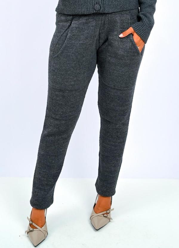 Vista 2 Calça Tricot Raissa Cinza Doce Tom Doce Tom