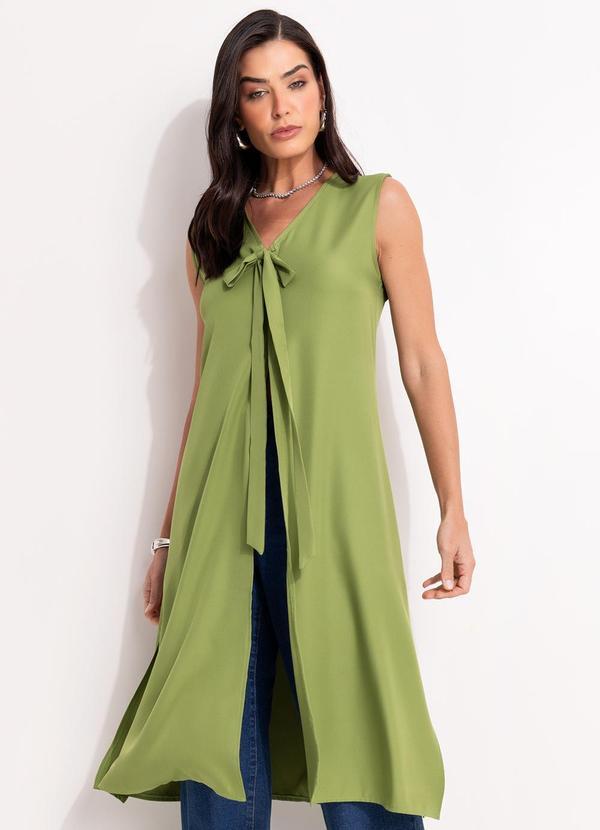 Blusa Verde em Crepe Plano