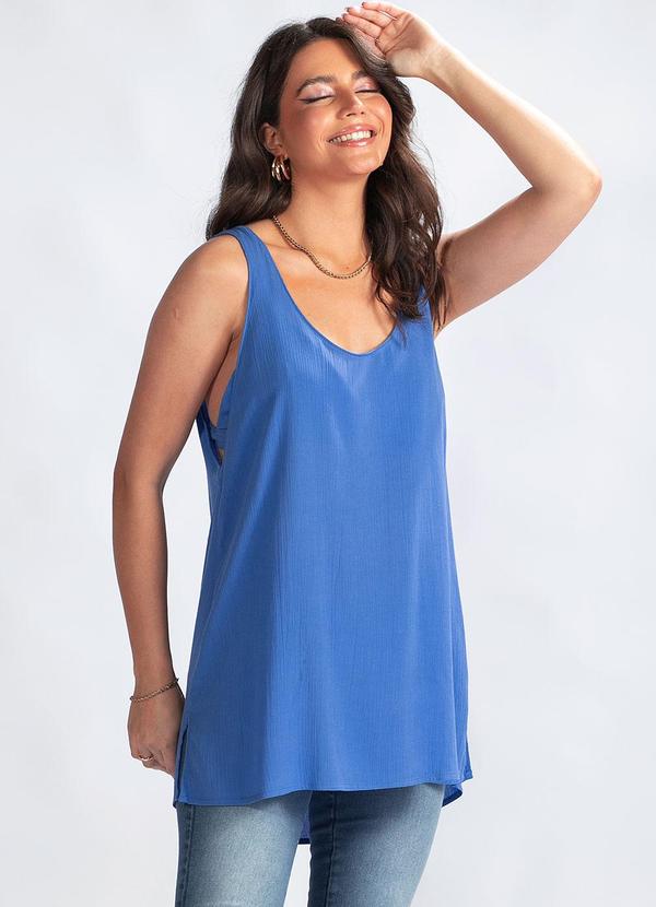 Regata em Viscose Azul