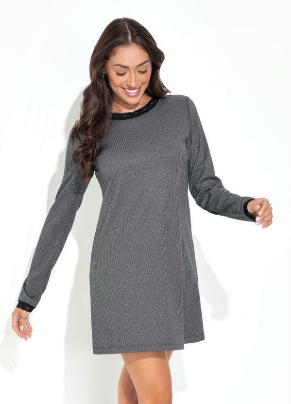 Vista 2 Camisola Mescla Escuro em Canelado Luma Homewear Luma Homewear