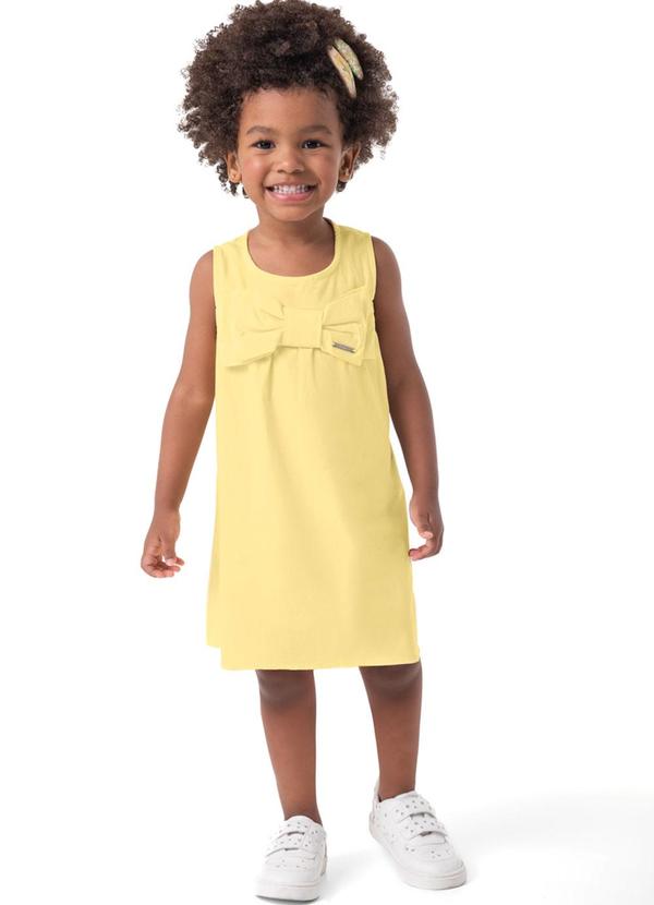 Vista 2 Vestido Amarelo Curto Amplo Menina Carinhoso Carinhoso