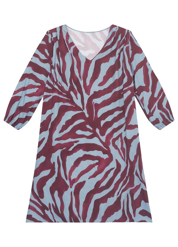 Vestido Amplo Animal Print Azul