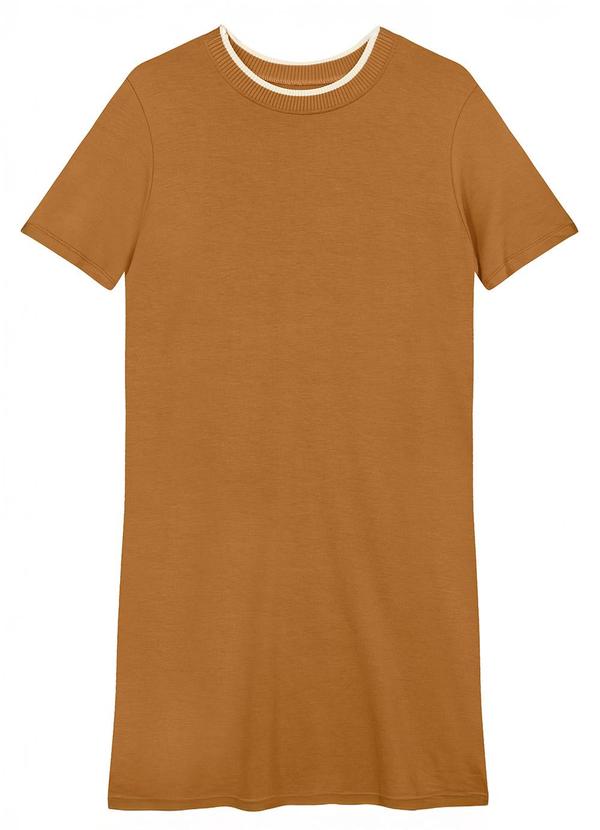 Vestido Amplo Curto em Moletom Caramelo