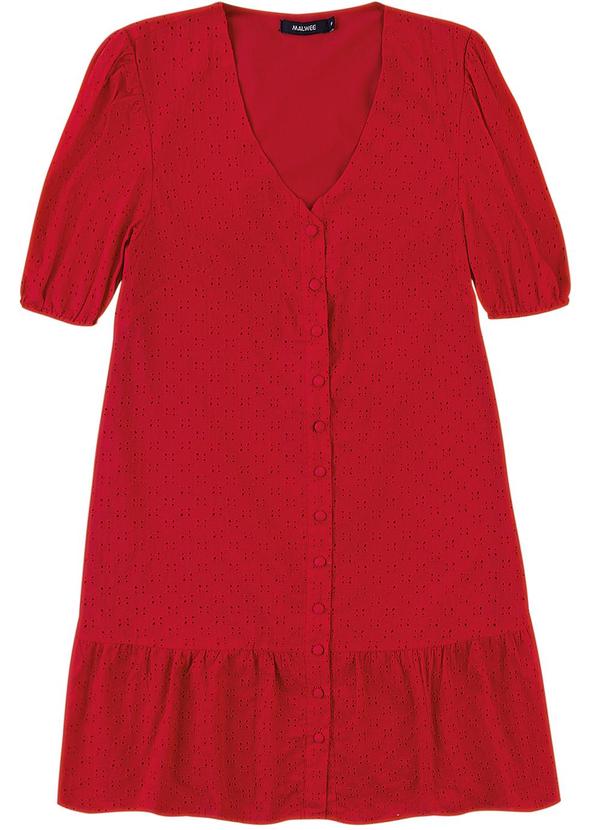 Vista 2 Vestido Amplo em Laíse Vermelho Malwee Malwee