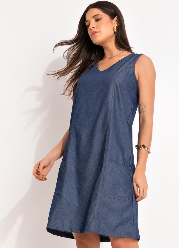 Vista 2 Vestido Azul em Jeans Leve Bimini Bimini