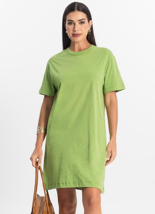 Vestido Básico T-Shirt Feminino Verde