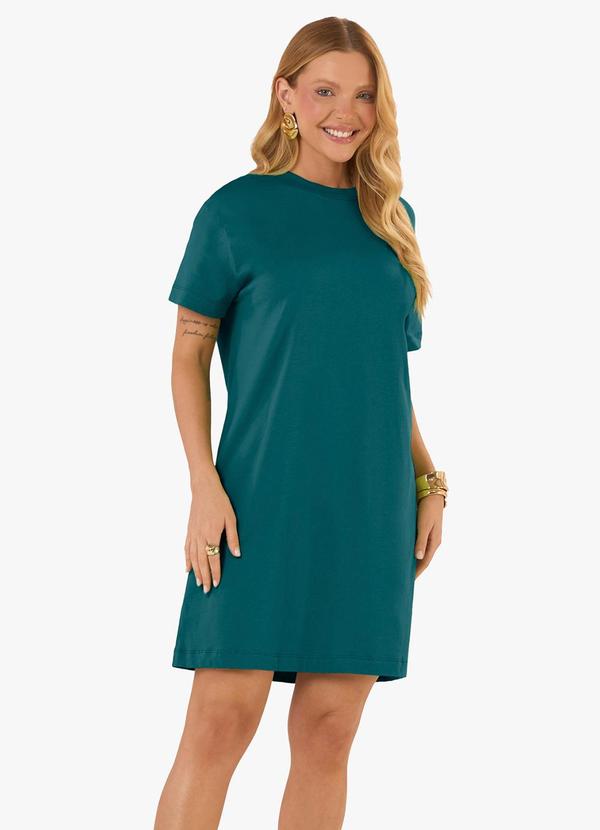 Vestido Básico T-Shirt Feminino Verde