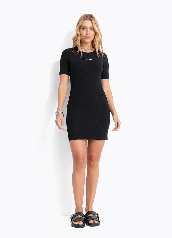 Vestido Canelado Cj Preto