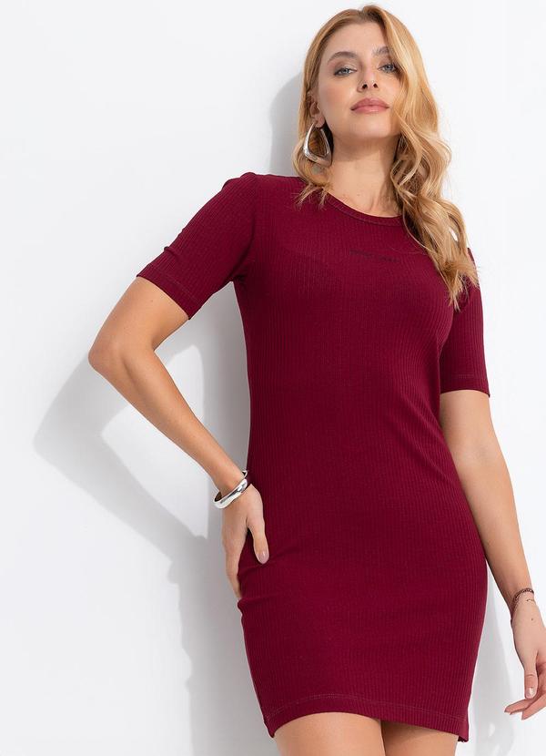 Vestido Canelado Cj Vermelho
