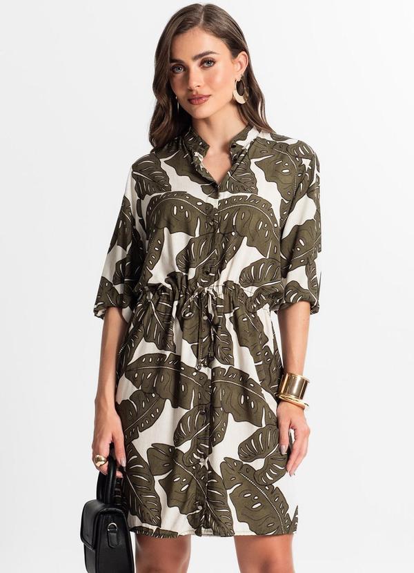 Vestido Chemise Estampado Verde