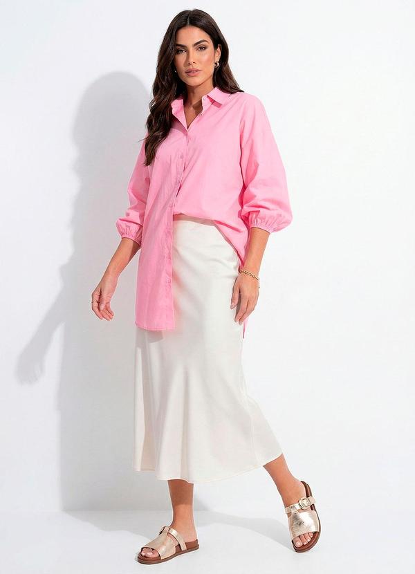 Vestido Rosa em Tricoline