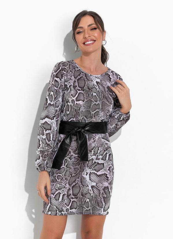 Vestido Cobra Cinza em Malha