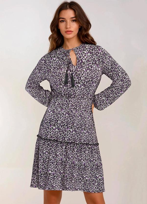 Vestido com Amarração Onça Roxa