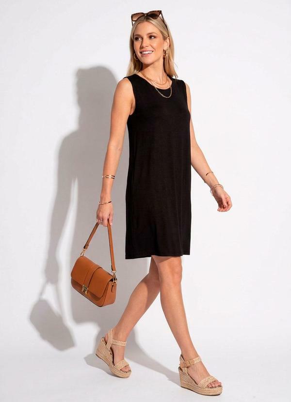 Vestido com Bolsos Preto