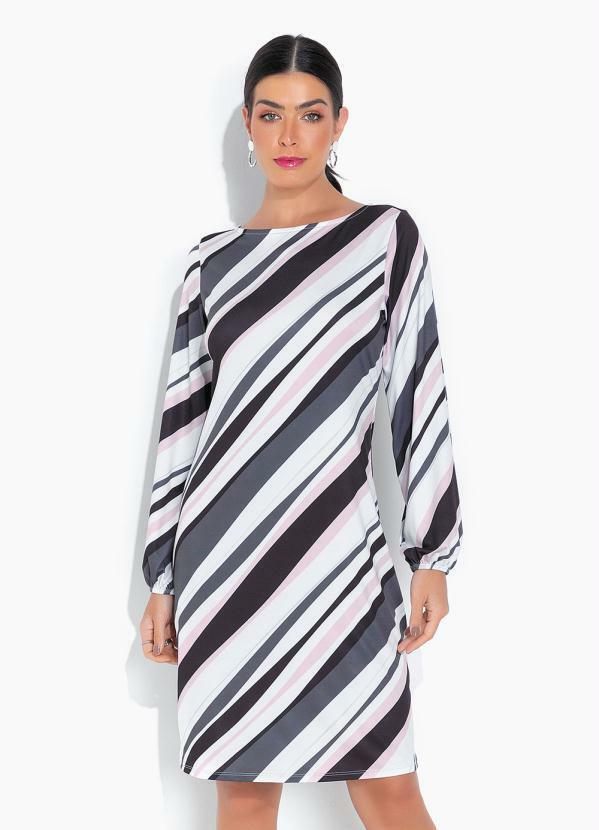 Vestido com Mangas Longas New Waves Cinza