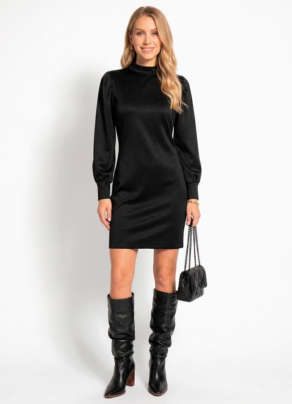 Vestido Crepe Preto
