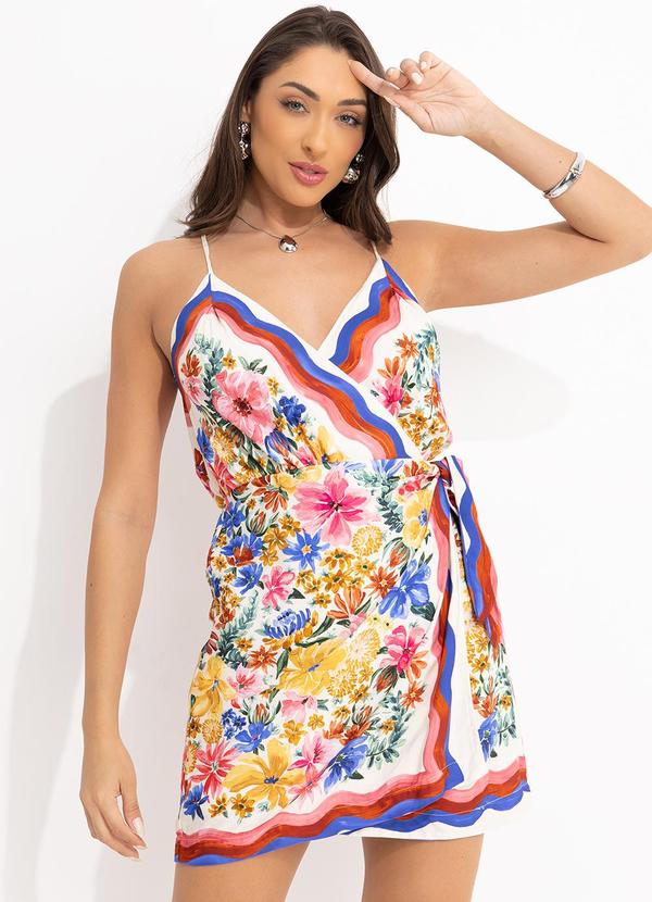 Vestido Curto Alcinha Lenco Floraline Off White