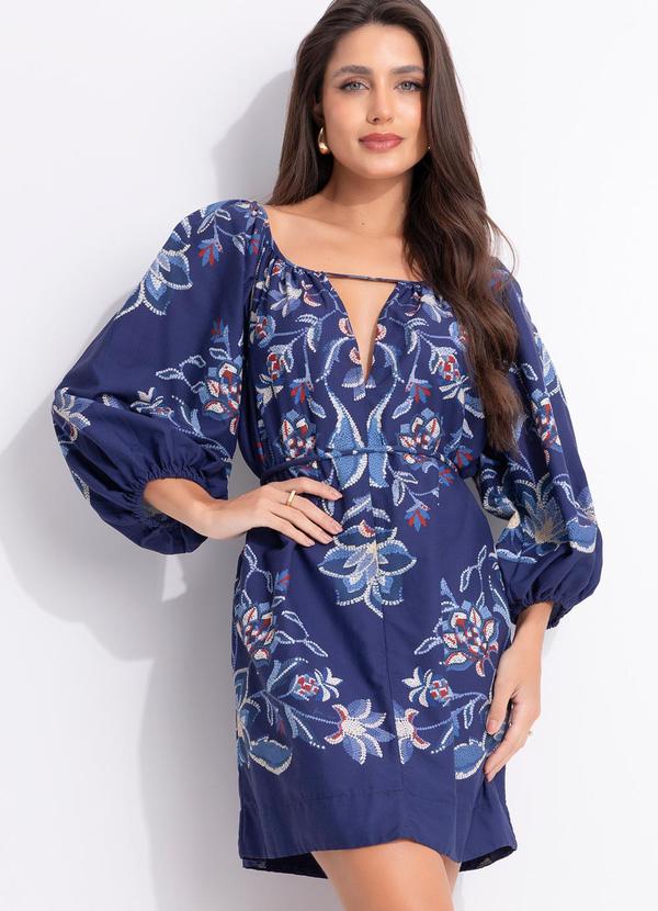 Vestido Curto Alvorada Solar Azul