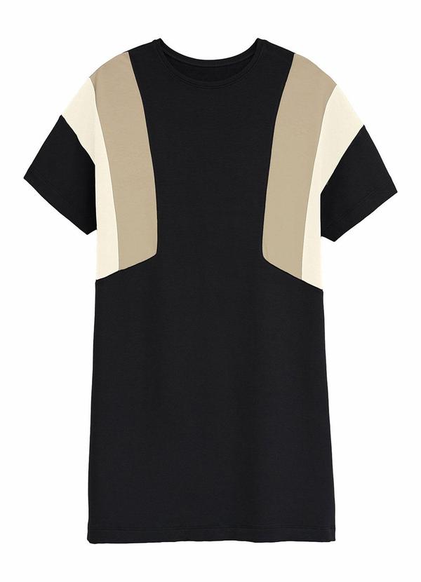 Vestido Curto Amplo em Viscolinho Preto